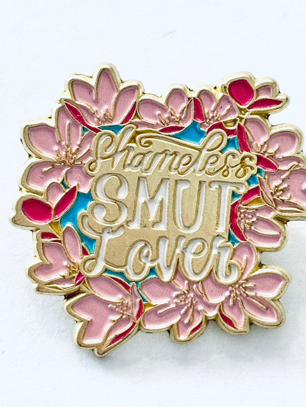 Shameless SMUT Lover Floral Enamel Pin, NWT